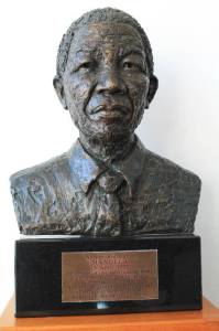 Statue of Nelson Mandela at the Nelson Mandela Gateway to Robben Island